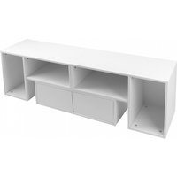 TV Cabinet Stand Panel Set with LED Light and Drawer Modern TV Entertainment Center Home Furniture for Living Room