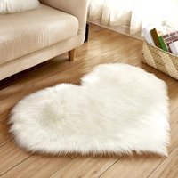 30 X40cm Heart-Shaped Fluffy Carpet Chair Sofa Cushion Living Room Bedroom Decorative Floor Mat Washable