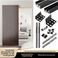 Two-way Buffer Ghost Door Hardware Accessories Hanging Rail Hanging Sliding Wooden Door Hidden Trackless Sliding Door Track