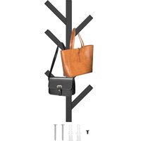 Wall Mounted Clothes Tree Stand Metal Vertical Hat Rack Easy to Install Multipurpose Living Room Clothes Hanger Rack