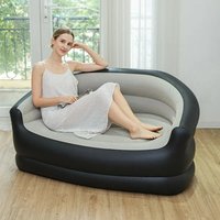 1pc Outdoor portable inflatable bed, lounging double sofa, folding camping inflatable recliner, flocking outdoor inflatable sofa