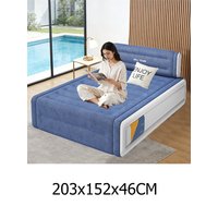 2 Persons Inflatable Mattress PVC Flock Mattress Camping Folding Outdoor Indoor Home Air Cushion Portable Foldable Lazy Sofa Mat