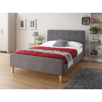 GFW Ashbourne Dark Grey King Size Grey Fabric Fabric Bed