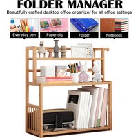 3-layer Desktop Storage Rack Bamboo Storage Shelf Modern Style Sundries Holder Organizer Bookshelf For Living Room Bedroom