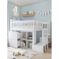 Wooden bed,Storage Bed,With colourful LED light strips,Featuring two drawers and multiple storage compartments