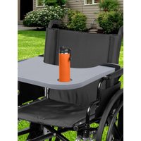 Wheelchair Tray Table W/Dual Cup Holders Restraint Function 50KG Load Detachable Wheelchair Lap Pannel