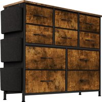 Dresser of Chest For Bedroom With 10 Fabric Storage Drawer Wardrobe Chest Organizer Clothes Cabinet Furniture with Side Pockets