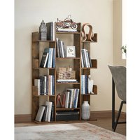VASAGLE Bookshelf, Tree-Shaped Bookcase with 13 Storage Shelves, 86 x 25 x 140 cm, with Rounded Corners
