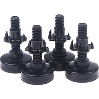 1set Adjustable Furniture Levelers 3/8-16 Thread Leveling Feet with T Nuts Easy Install Hardware Kit
