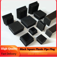 2/5/10Pcs Black Square Plastic Pipe Plug Furniture Tube Pipe Insert Blanking End For Chair Leg Protectors Length 10x10-100x100mm
