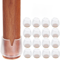 4 Size 16pcs Transparent Silicone Chair Leg Furniture Legs Caps Feet Pads Furniture Table Covers Floor Protector Glides Feet Cap