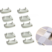 10PCS White Plastic Bed Slat Cover Replacement Center/End Caps for Holding Securing Furniture Frame 53mm×9mm  (Inside Dimension)