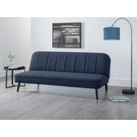 Julian Bowen Miro Curved Back Sofabed Small Single Blue Linen Sofa Bed