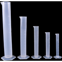 10/25/50/100/250ML Plastic Measuring Cylinder Laboratory Test Graduated Tube