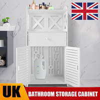 Waterproof Bathroom Cabinet Free Standing White Floor Storage Unit Cupboard 80*40*25cm UK