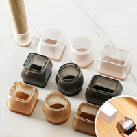 4Pcs Silicone Chair Leg Caps Rectangle Square Round Non-slip Table rubber feet Pads Protection Bottom Cover Pads Floor protector