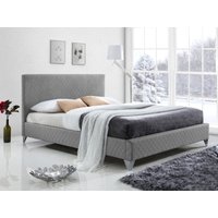 Time Living Brooklyn King Size Light Grey Fabric Bed