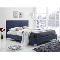 Time Living Brooklyn King Size Blue Fabric Bed