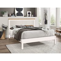 Time Living Ascot Double White Wooden Bed